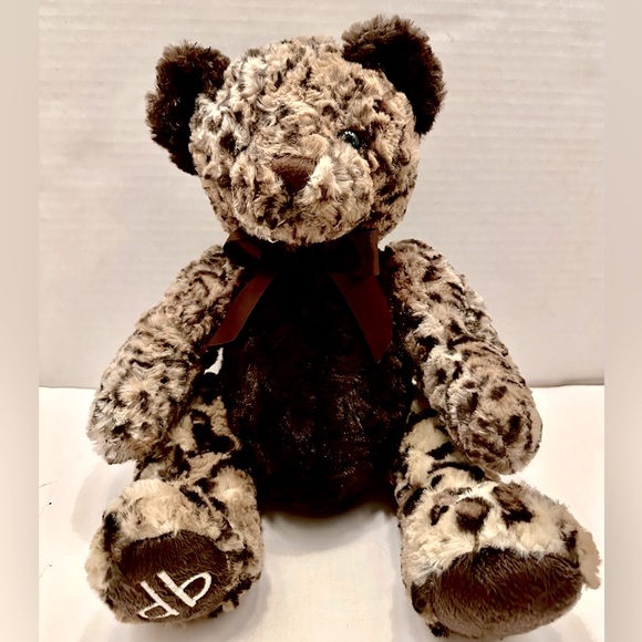 Dennis Basso Home Teddy Bear Plush Faux Fur Leopard Cheetah Spots Brown Tan - Picture 1 of 8
